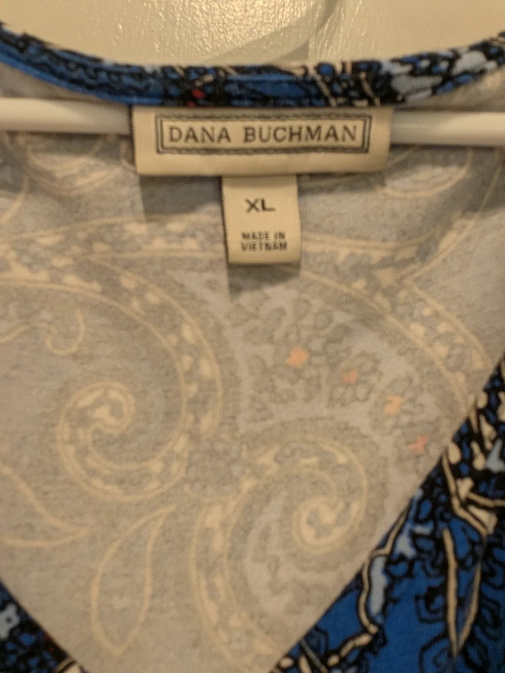 Dana Buchman Blue Paisley V-Neck Midi Dress - Picture 5 of 8
